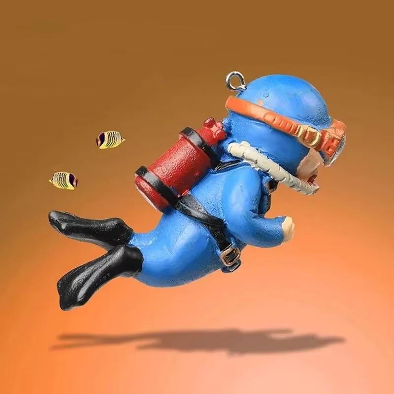 Cartoon Fish Tanks Decor Mini Diver Simulated Floating Mermaid Aquarium Fish Tank Decoration Pendant Aquarium Accessories
