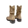 Popular retro pleated stacking boots 2025 new autumn and winter versatile style pointed thin thick heel short boots