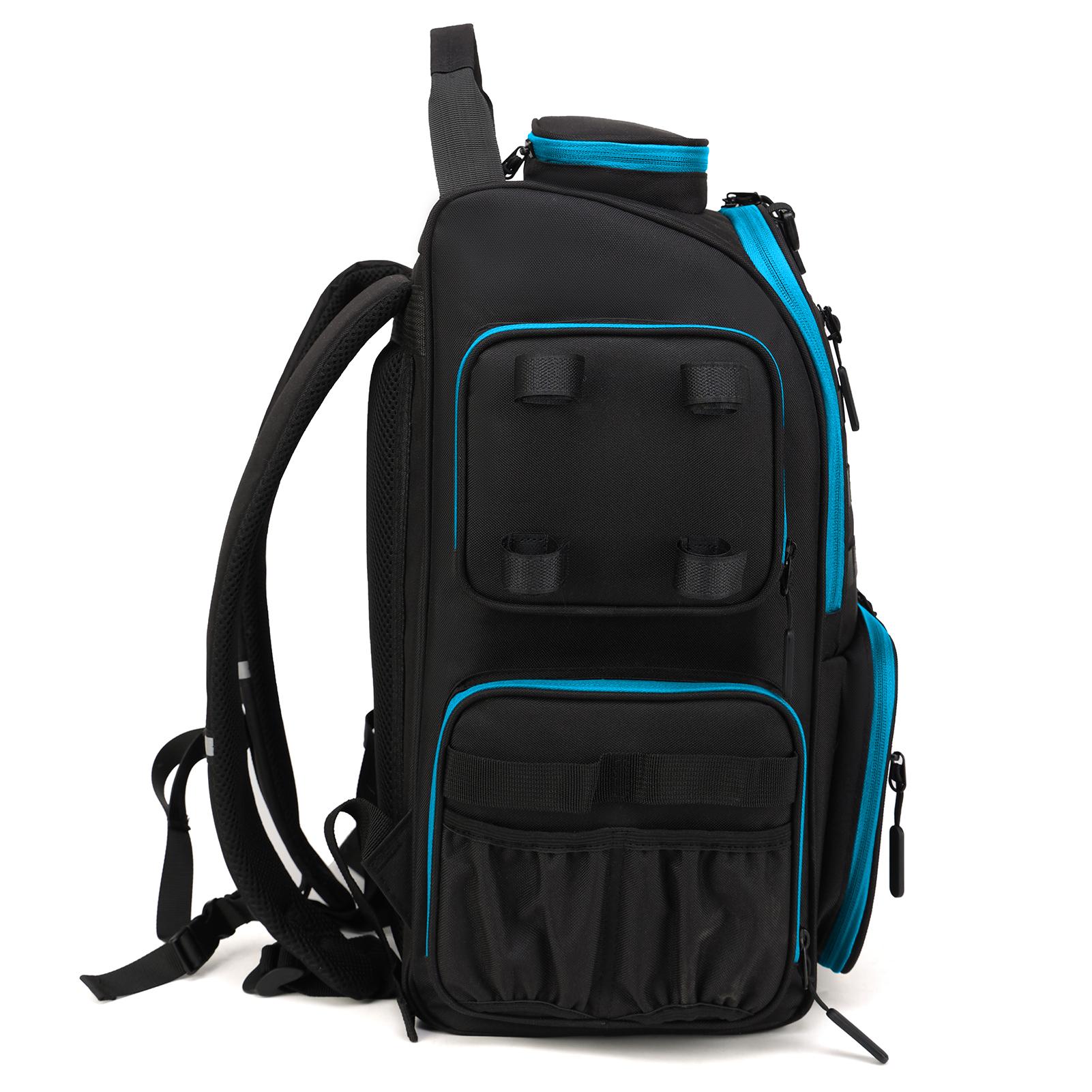 TUFFWORX Zaino porta attrezzi, 34 tasche, 47 x 34 x 19 cm, nero e arancione, idrorepellente TUFFWORX Zaino porta attrezzi, 34 tasche, 47 x 34 x 19 cm, nero e arancione, idrorepellente
