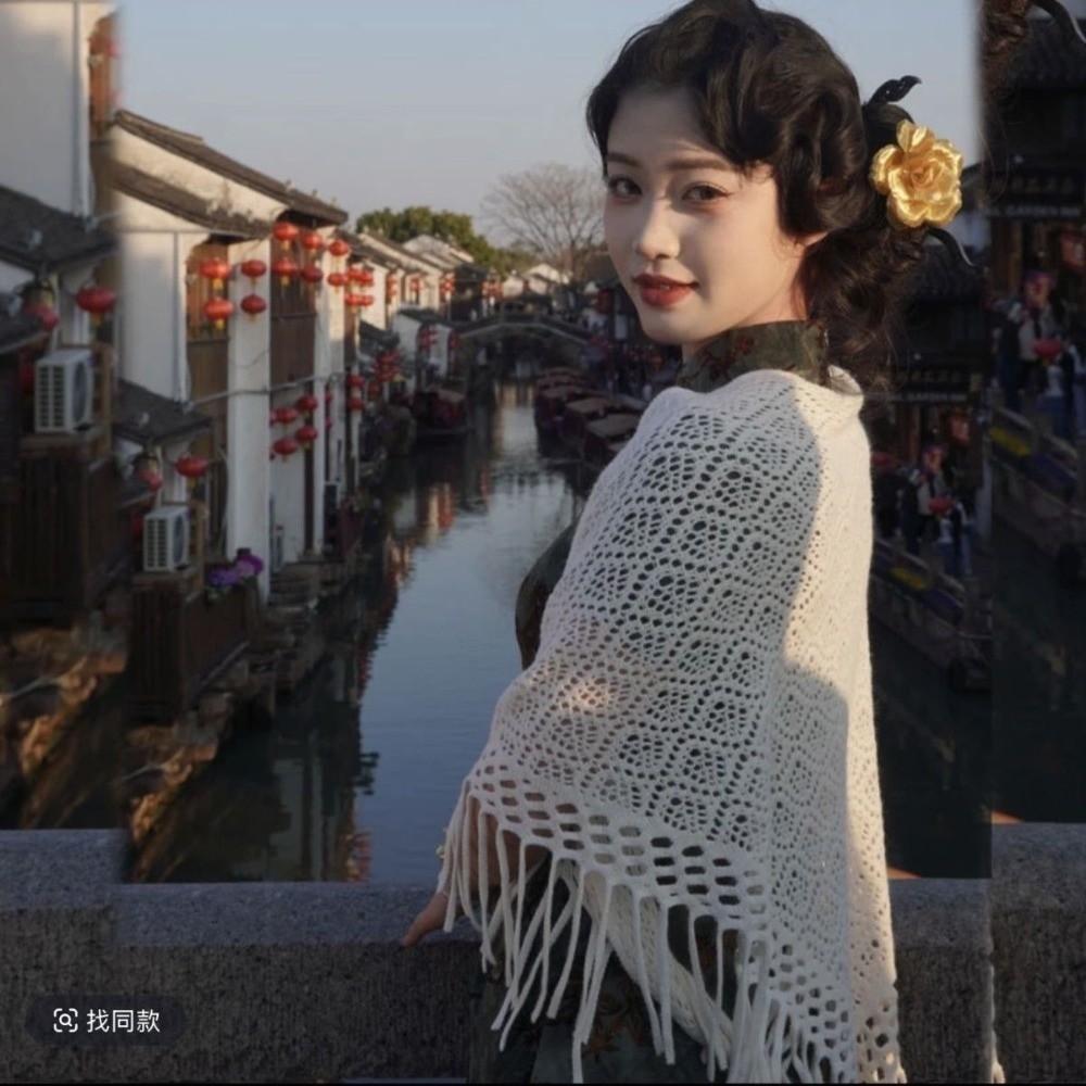 Solid Color Women's Shawls Handmade Fringes Wraps Vintage Tassel Scarf  Ladies
