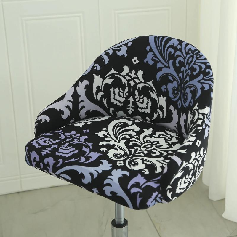 

Printed Stretch Bar Stool Chair Slipcover Short Back Arm Swivel Chair Cover Universal Chair Protector Kitchen Dining Room Decor 1PC