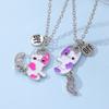 Fashion Best Friend Necklace 2pcs/set Cat Pendant Necklaces for Couples Choker English Letter Clavicle Necklaces Friendship