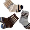 Winter Striped Wool Socks - Japanese Academy Style, Mid-Calf, Slouchy, Warm for Women