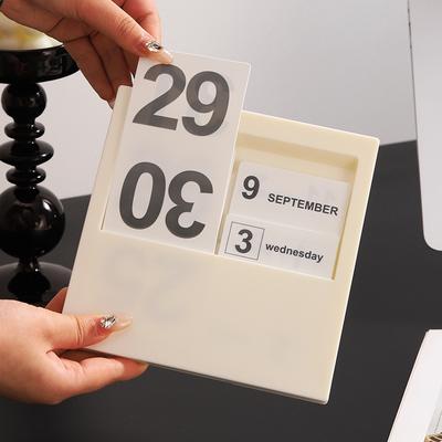 1 pièce Calendrier perpétuel moderne simple créatif cycle calendrier de bureau assemblage DIY salon chambre bureau décoration de bureau ornements