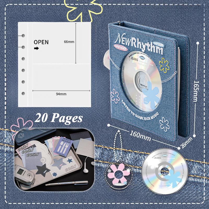 

Альбом для фотокарточек из денима с вышивкой в американском стиле M5 Мини-фотоальбом 3 дюйма К-поп Книга для коллекции фотокарточек Переплет для карточек Новый 2025