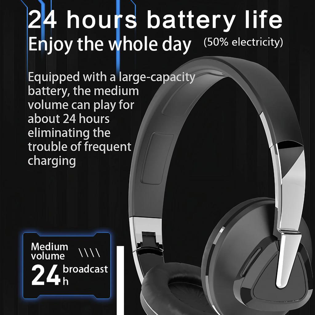 Wireless Bluetooth Headset Foldable Stereo Headphones with Bass Type C Charging Full Package Comfort Fit