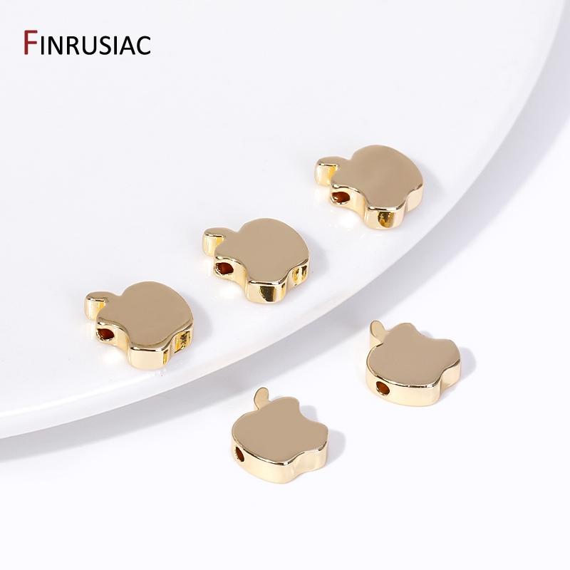 14K Gold Plated Brass Star/Crown/Apple/Heart Spacer Beads Loose Beads For Jewelry Making Supplies DIY Jewelry Accessories