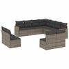 Vidaxl 11-Cz. Garden Furniture Set With Cushions, Grey Rattan Pe