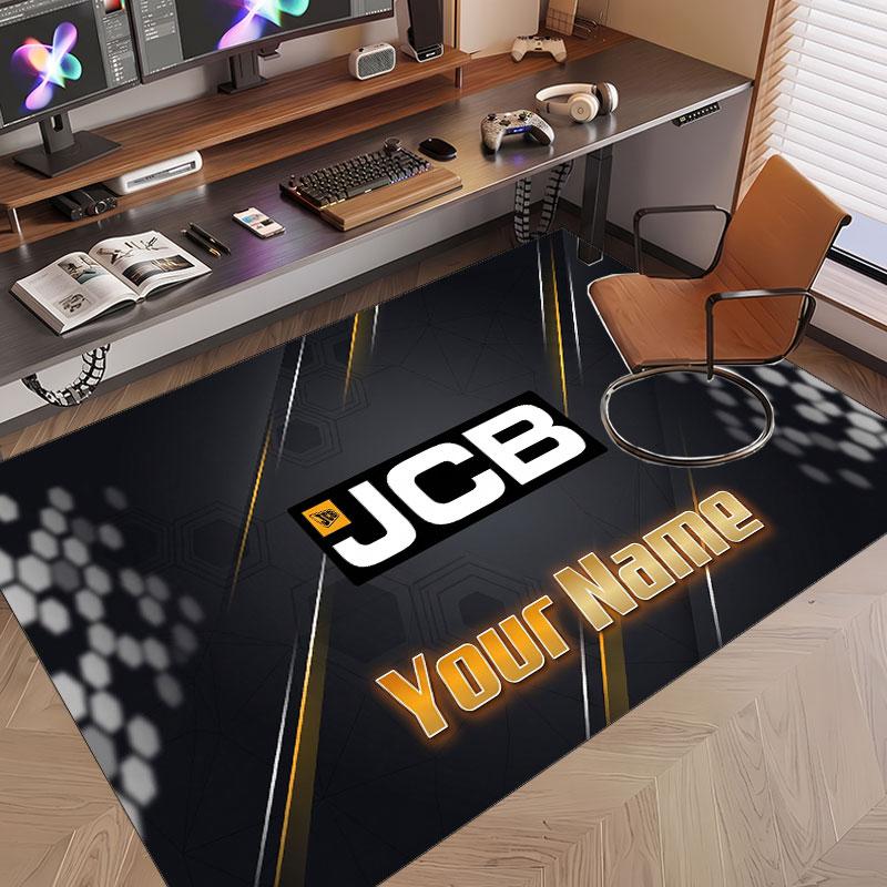 Custom Rug JCB Pattern Print Name Text Soft Non‑Slip Floor Carpet for Home Indoor Decoration