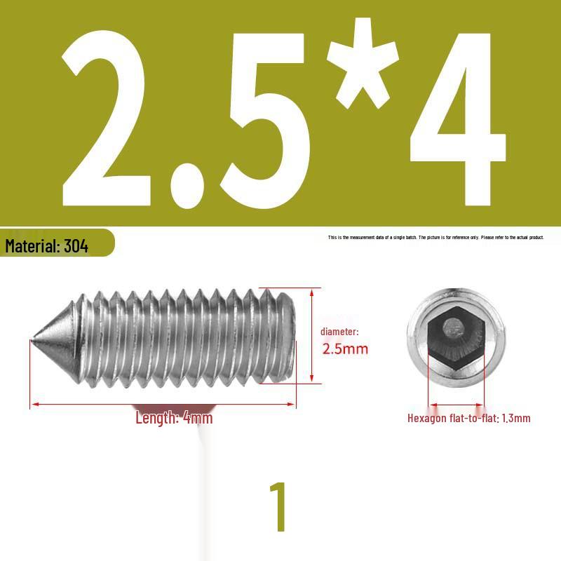 12.9 Edelstahl 304 Innensechskant Kegelspitze Gewindestift M2/M3