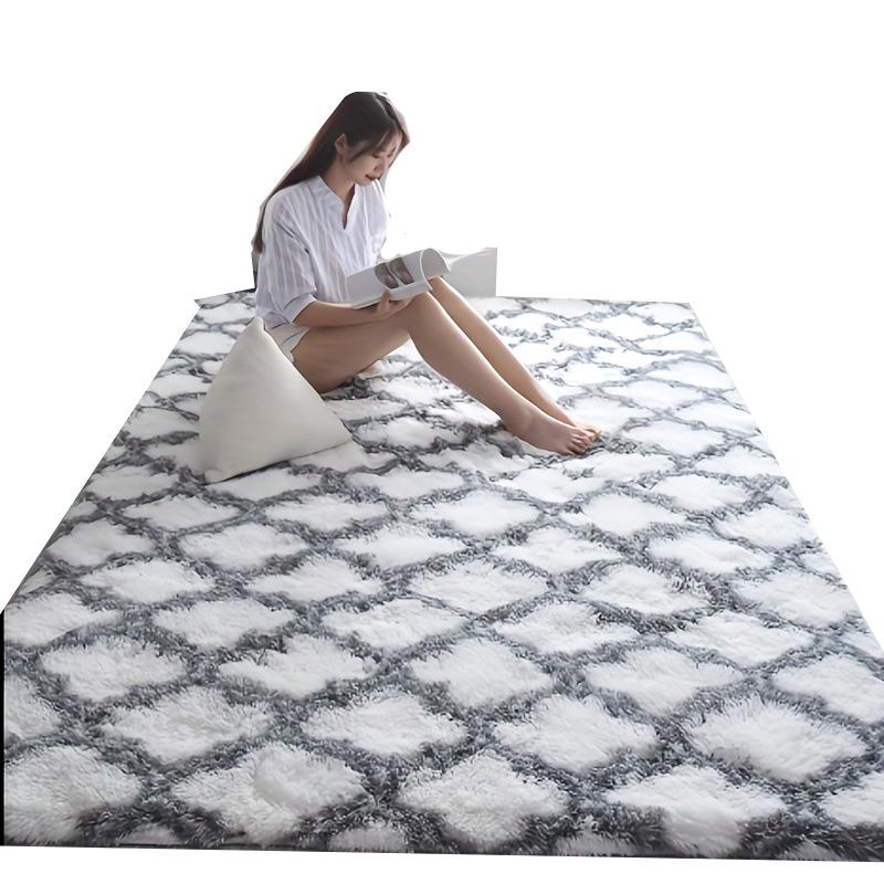 Seide Haar Langer Flor Rutschfest Schmutzabweisend Nachttischteppich