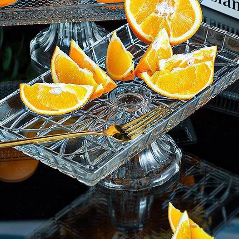 Nordic Embossed Glass Pedestal Cake & Dessert Plate