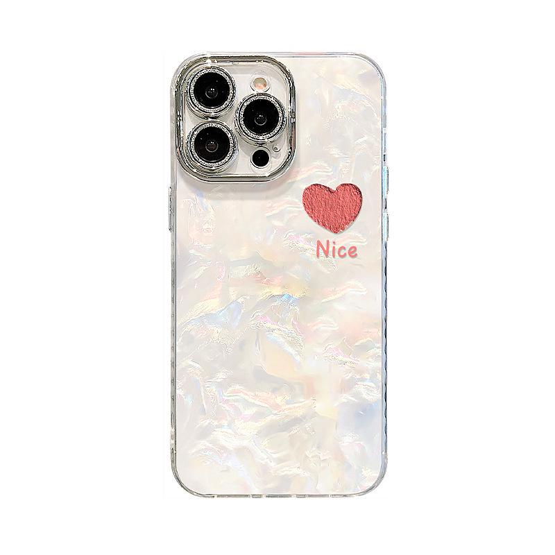 Korean Style Heart Chain Case for iPhone 13-17 Pro Max