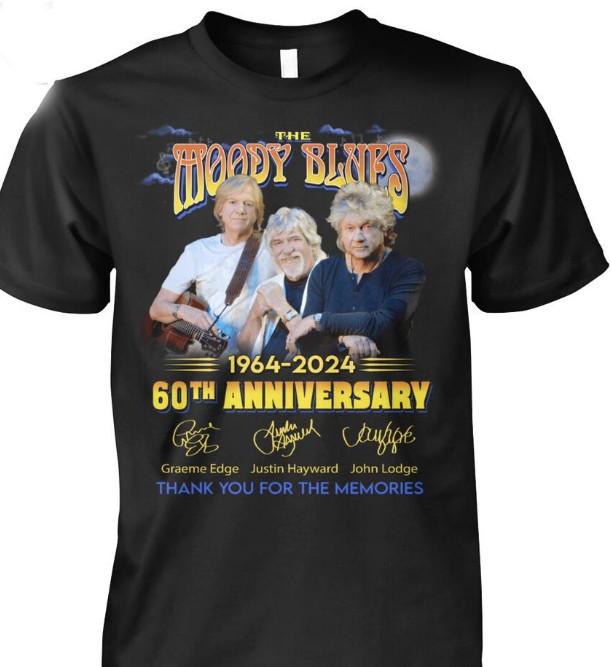 

60Th Anniversary The Moody Blues T-Shirt Signature 1964-2024 Thank You Unisex T-Shirt XXL