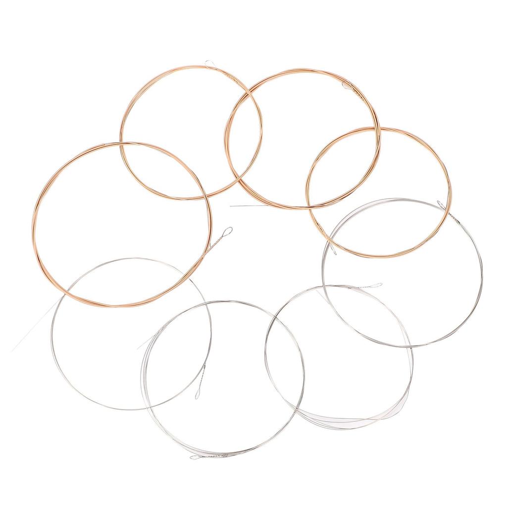 8 Pcs Mandolin String Phosphor Bronze Stable Timbre 8 String Mandolin Strings for Replacement