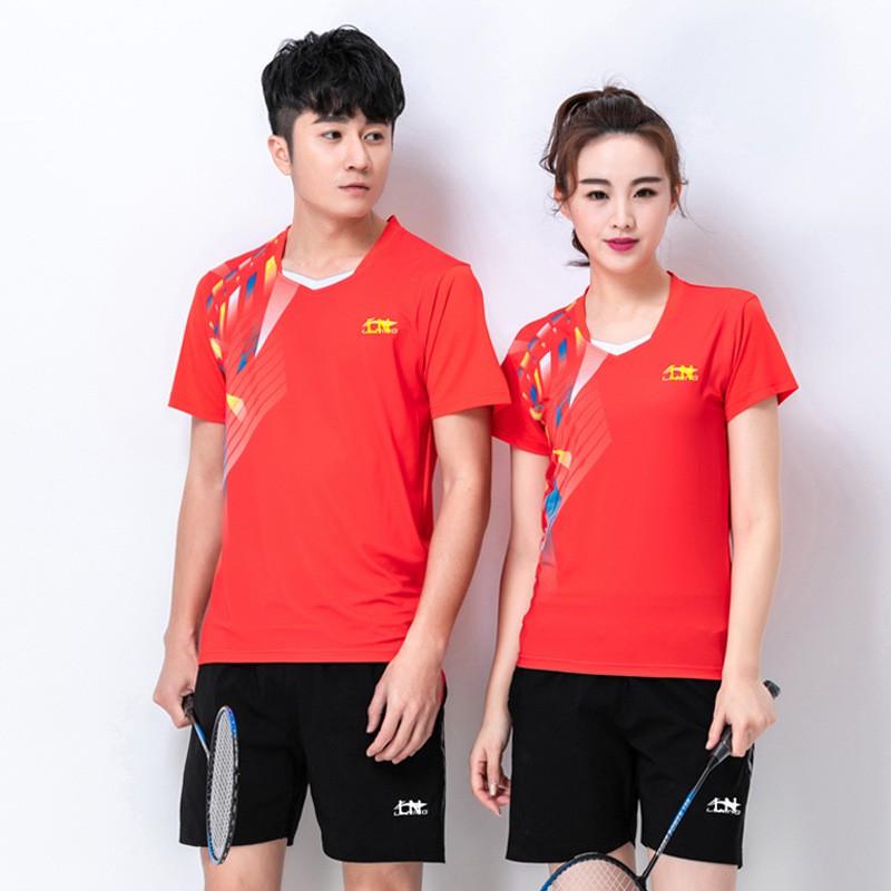 Unisex Badminton Shirt Men Women Sport Training Competition Top Quick-Dry Blend Fall Winter Wear