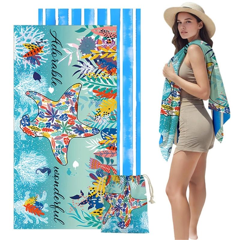 Quickly Dry Microfiber Beach Towel 80x160cm Large Size Bath Towel For Swimming Camping Yoga And Family Bathroom Use