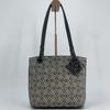 LOEWE Repeat Anagram Jacquard Square Tote Shoulder Bag Canvas Calf Leather Navy Blue Black