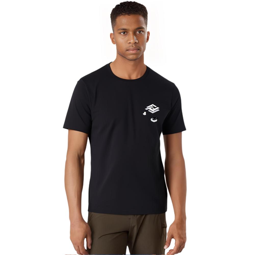 FENDI T-Shirts Men's Black Crew Neck Moderate Straight Fit FY0936AL38F0QA1