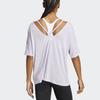 adidas Solid Color Crew Neck Loose Short Sleeve T-Shirt Women Tops Purple HR5079
