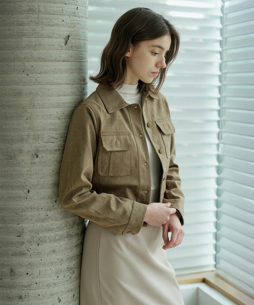 LE STUDIO Classic Suede Pocket Jacket (Kbe)