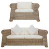 VidaXL 2-Piece Sofa Set with Cushions Living Room Sofa Set Lounge Office Bedroom Home Interior Rattan 278601
