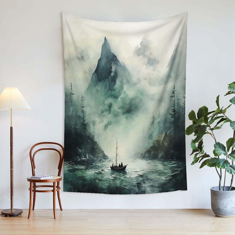 Watercolor Nautical tapestry 75x100
