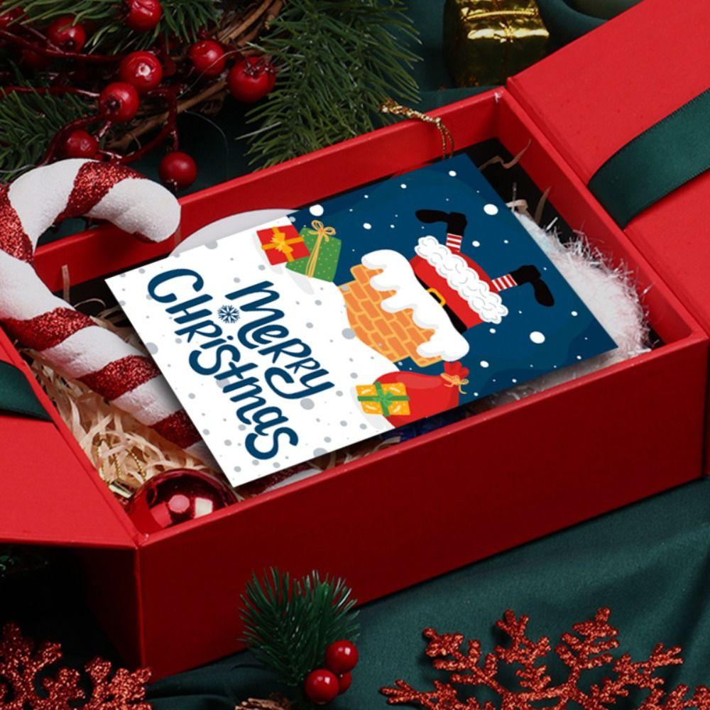 50 STÜCK Beipackzettel Grußpostkarte 5,4*9cm Notizkarte Geschenk Frohe Weihnachten Karten Weihnachten