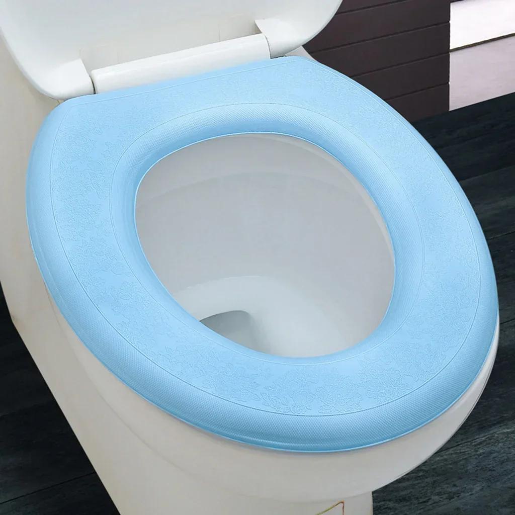 Wasserfester, weicher Toilettensitzbezug, waschbar, für Badezimmer, Toilettenmatte, Kissen, O-förmiger Toilettensitz, Bidet, Toilettenbezug, Zubehör