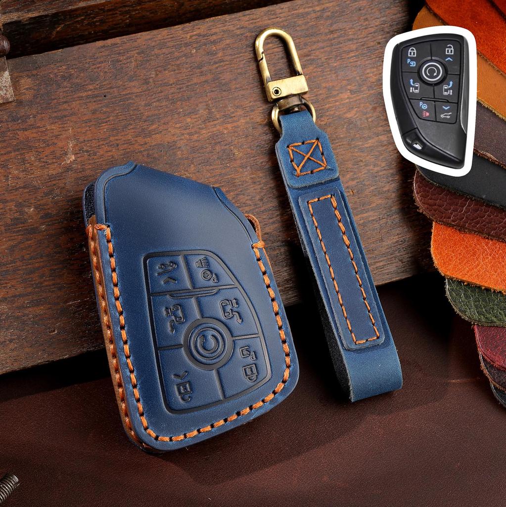 Leather Key Cover for Buick Century & Envision - Custom Fit with Protective Buckle Shell