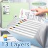 13 Layers A4 File Folder Stretch Buckle Design Document Organizer School Office