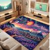 Space Cosmic Theme Crystal Velvet Floor Rug Personalized Custom Name Text Warm Carpet Home Decoration