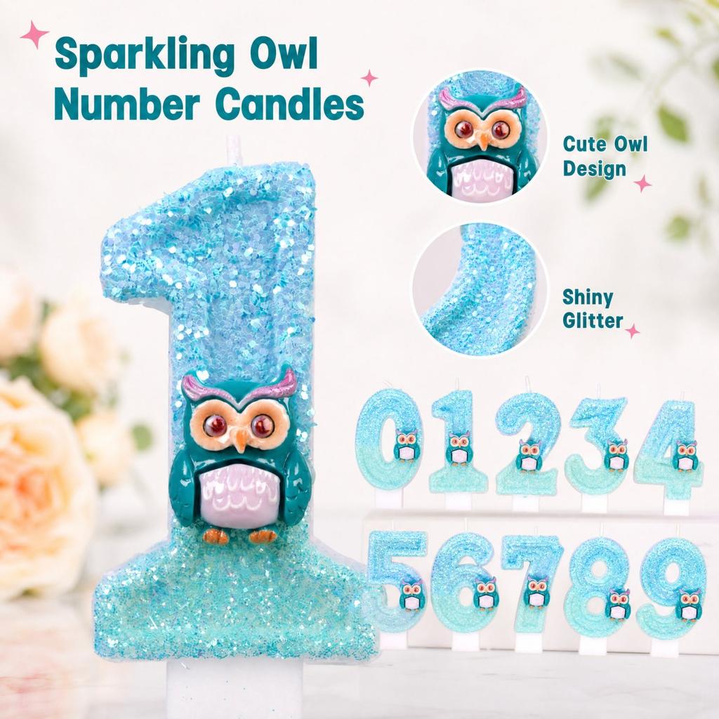 Number Birthday Candles 0-9, Decorations for Birthday Party and Celebrations