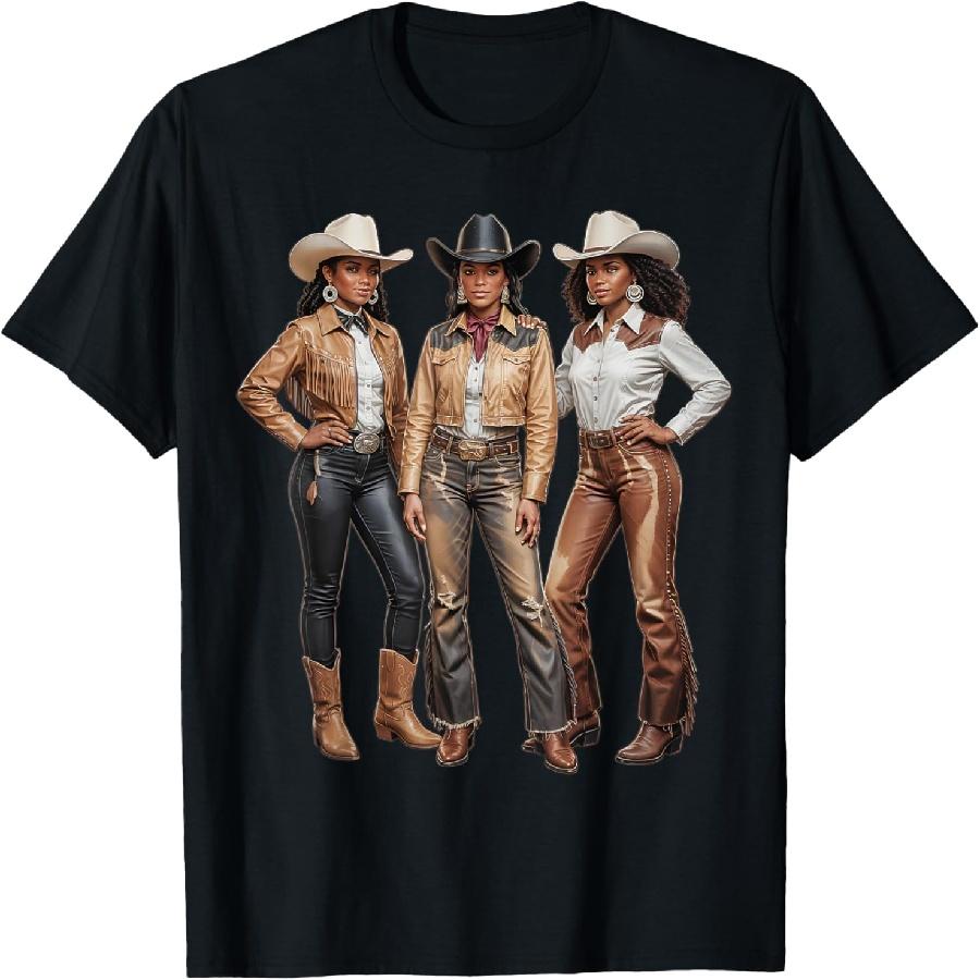 Черная афроамериканская ковбойка в стиле вестерн, кантри, Техас, родео, футболка S