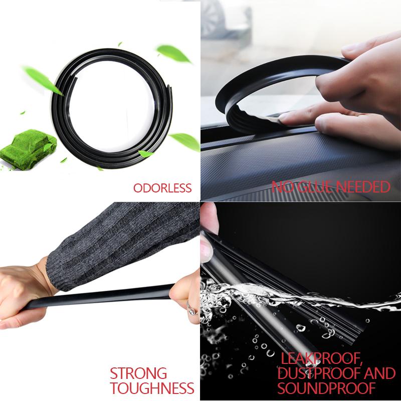 Striscia di tenuta per cruscotto auto da 160 cm, strisce anti-perdite per interni auto, isolamento acustico, guarnizione in gomma, accessori per auto