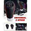 Universal 5 Speed Manual Leather Red Stitch Gear Shift Knob Car Gear Stick Shift Knob Lever Manual Transmission M8 M10 M12