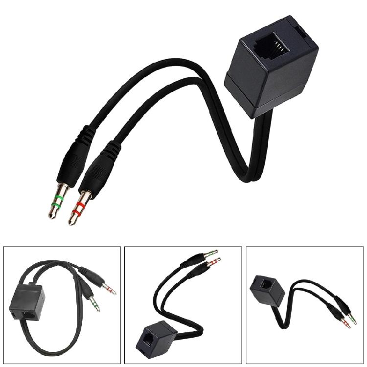 Female RJ9 to Male 3.5mm Plug Headset Adapter Telephone Headphone Adapter