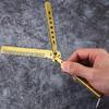 New! Foldable Butterfly Training Knife Not Edged Hollow Stainless Steel Practice Comb Hand Training Tool