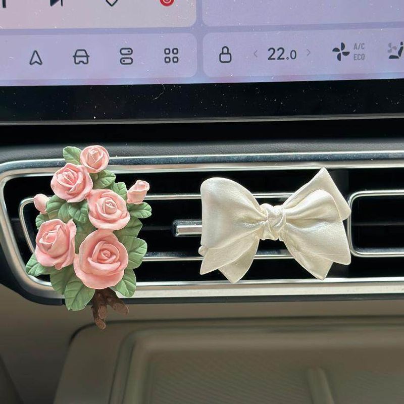 Car Air Freshener Rose Diffuser Stone, Elegant Floral Car Vent Decoration Pendant, Light Fragrance Gift with a High-End Feel