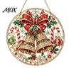 DIY Hanging Decor for Adults Christmas Faux Diamond Art Ornament Kit, Santa Angel Sun Catcher Acrylic Stress Free Creative Hobby Round Board, 3D Bead