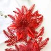2pcs Gold Glittered Christmas Floral Arrangement Holiday Decor For Trees Gold Dusted Christmas Flower 18x32cm