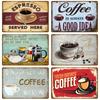Letrero de Metal Decoración Retro Café Vintage Letrero de Lata Placa Placa de Metal Arte de Pared Pósters Para Cocina Bar Cafetería Habitación Pintura de Hierro Retro