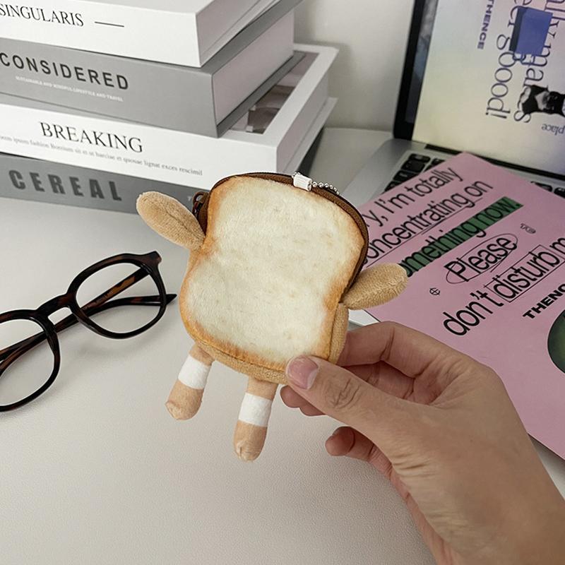 Kawaii toast plyšová mince peněženka kreativní roztomilý chléb mince pouzdro mini peněženka držák na karty klíčenka sluchátka tašky přívěsek