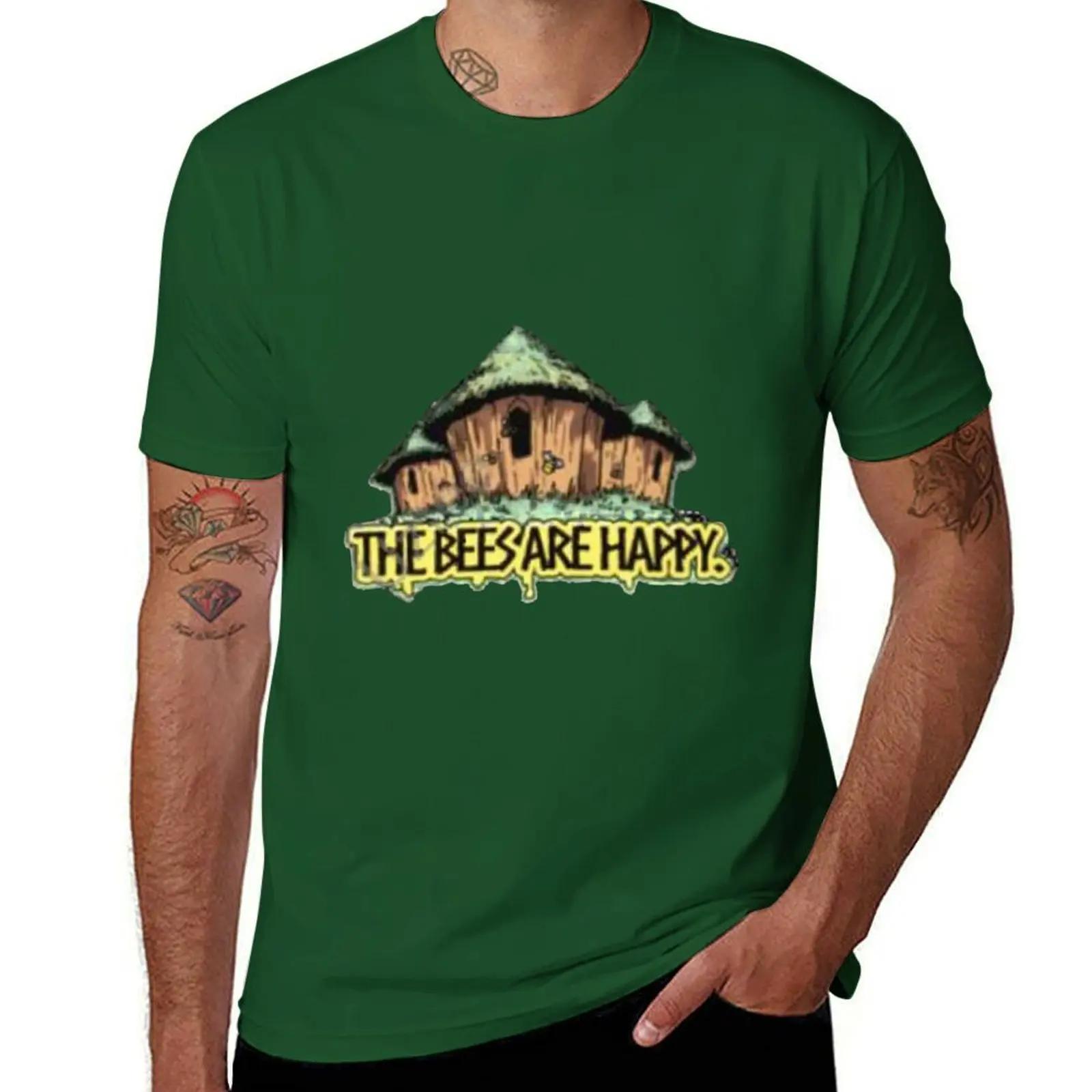 

Valheim Store The Bees Are Happy Hooded T-Shirt quick drying anime tshirt mens graphic t-shirts M