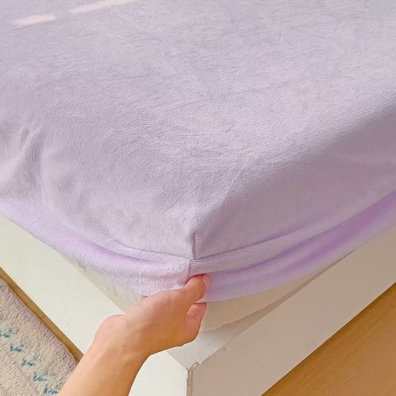 2026 New Milk Velvet Super Soft Fitted Sheet Flannel Elastic Band Mattress Cover Bedding Cover Mattress Cover