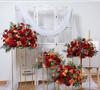 Simulated Silk Floral Arrangement: Round Flower Ball for Aisle, Table, or Wedding Stage Decoration.