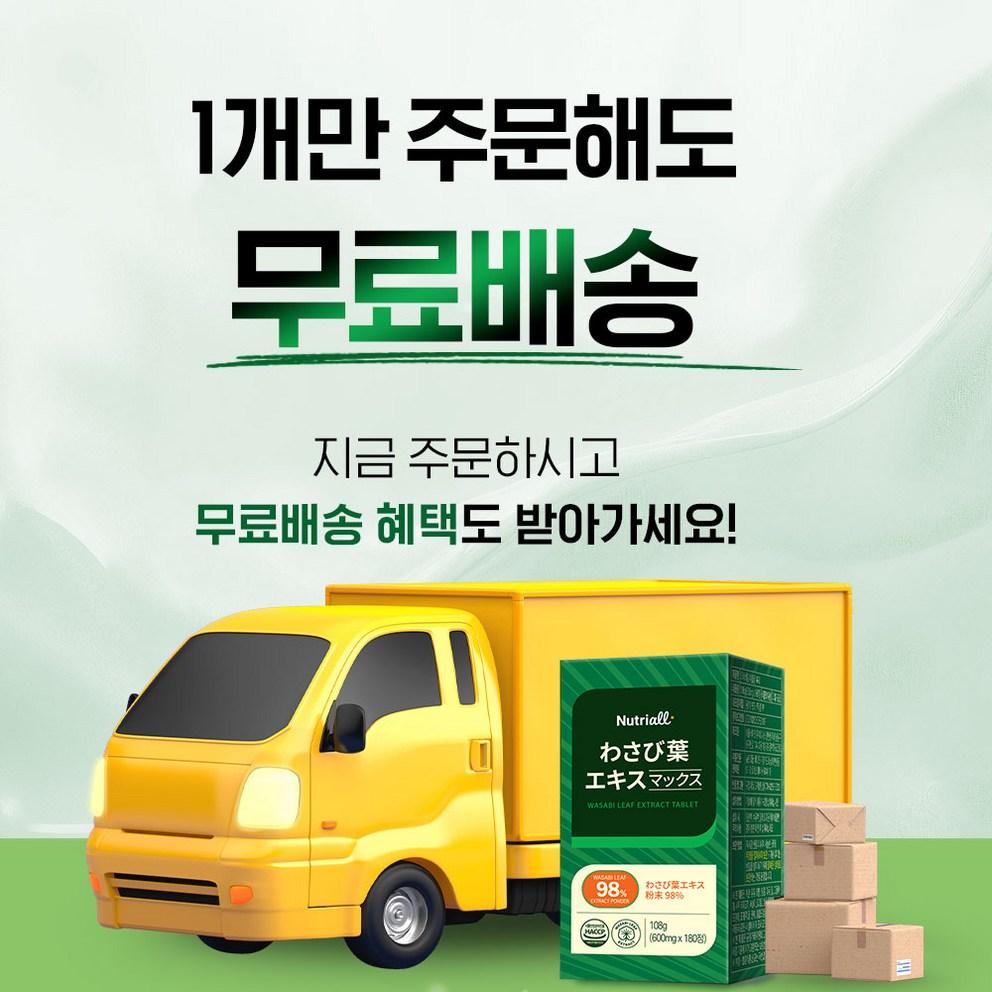 Wasabi Leaf Extract MAX 100% Authentic HACCP MFDS Certified, 6-Month Supply, 180 Tablets