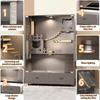 Large Wooden Cat House with Wheels, Indoor/Outdoor Enclosure, 2 Doors, Ventilated Glass Door, 57x36x24