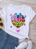 Fashion Women T-Shirt Love Butterfly Print T Shirt New Harajuku Tops Female Summer Tee Shirts Short Sleeve Tops Streetwear