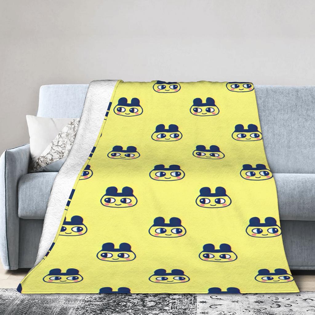 Mimitchi Tamagotchi Flannel Blanket Winter Soft Warm Throw Blanket for Girls Boys Couch Chair Funny Bedspread Sofa Bed Cover